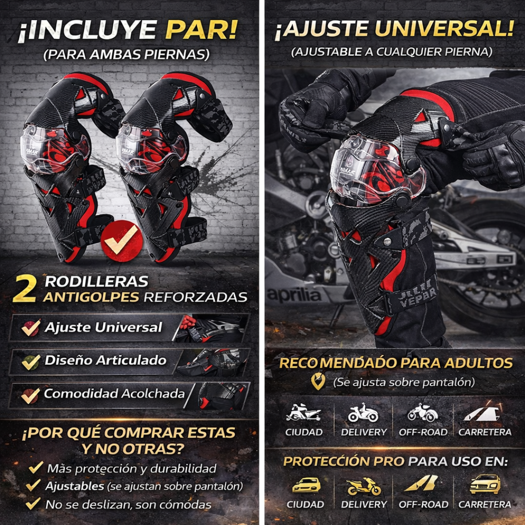 Rodilleras Vemar para Moto Antigolpes Reforzadas