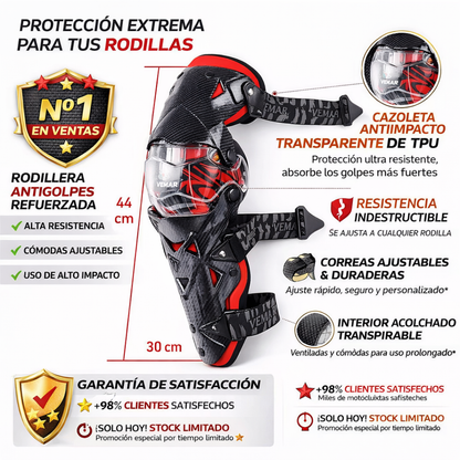 Rodilleras Vemar para Moto Antigolpes Reforzadas